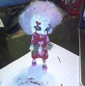 OOAK Handcrafted 5in. Valentine Clown doll